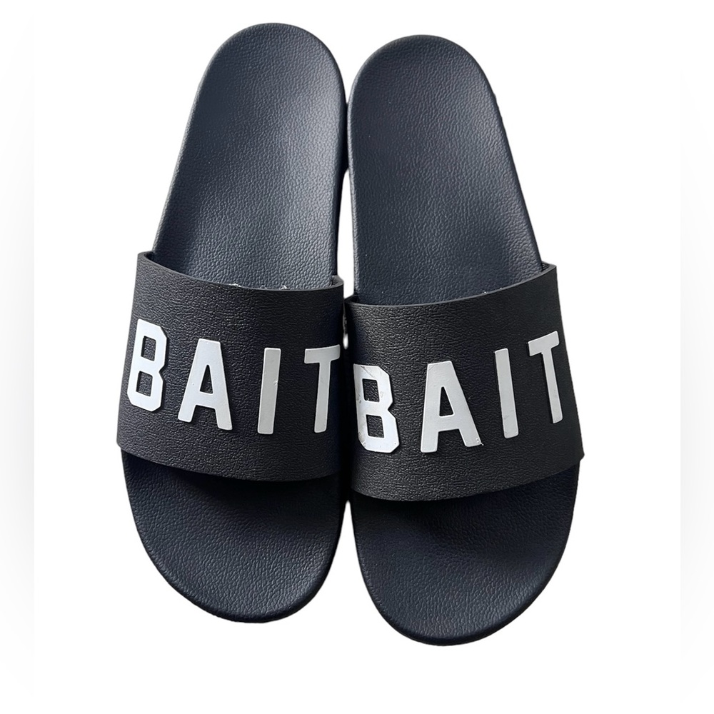 Men’s BAITBAIT Black Slide Sandals – Modern Minimalist Comfort  (BLACK) size 12